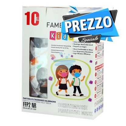 PROMO FAMEX 10 MASCHERINE FFP2 SMALL SIZE VARI COLORI E FANTASIE
