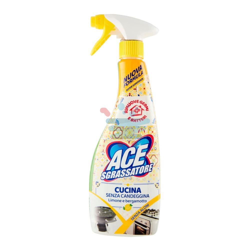 Ace spray sgrassatore cucina limone e bergamotto 500 ml x 3 pezzi –