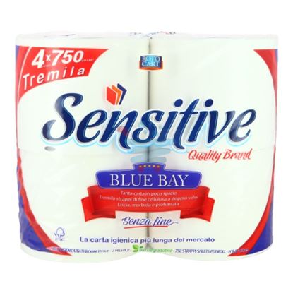 SENSITIVE BLUE BAY CARTA IGIENICA 2 VELI 4 ROTOLI 750 STRAPPI