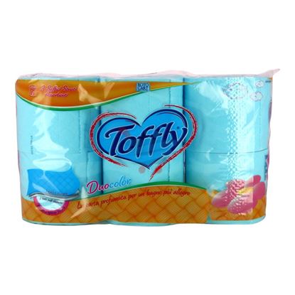 TOFFLY COLOR CYAN CARTA IGIENICA 3 VELI 6 ROTOLI