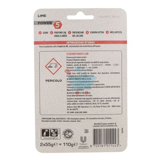 LYSOFORM WC BLOCCO LIME 55GR 2PZ
