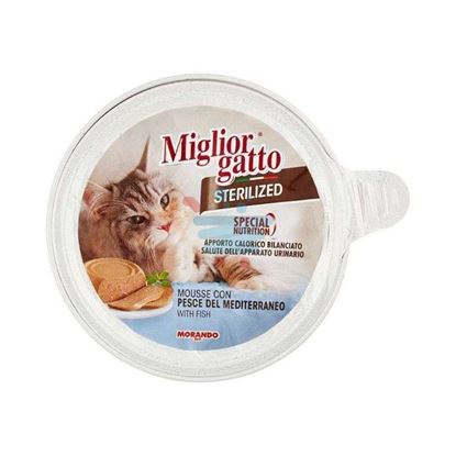 MIGLIOR GATTO MOUSSE STERIL PESCE DEL MEDITERRANEO 85GR