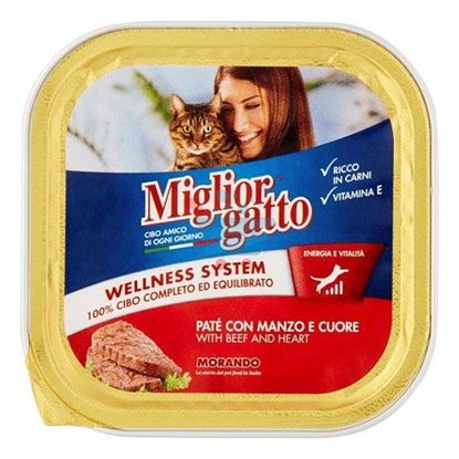 MIGLIOR GATTO VASCHETTA PATE' MANZO E CUORE 100GR