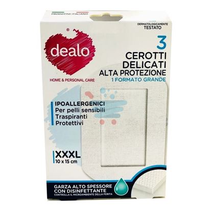 DEALO CEROTTI DELICATI ALTA PROTEZIONE XXXL 10X15 CM GARZATI 3 PEZZI