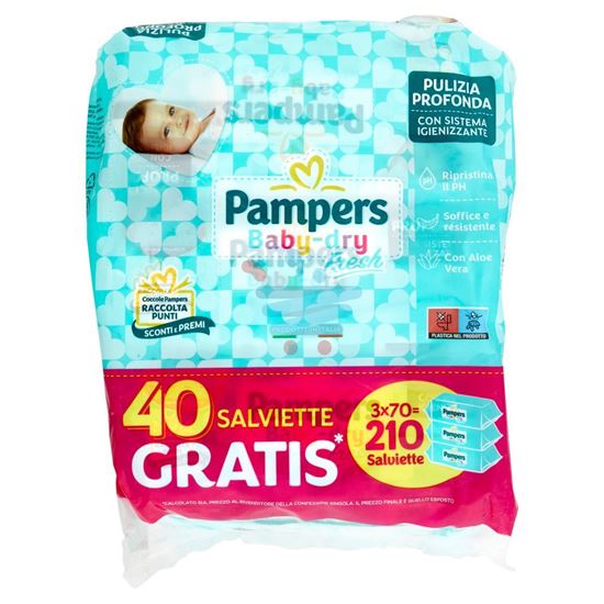 PAMPERS SALVIETTINE IMBEVUTE BABY FRESH 3CF 210PZ