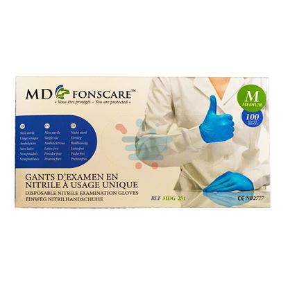 MD FONSCARE GUANTI NITRILE BLUE SENZA POLVERE MISURA M 100 PEZZI