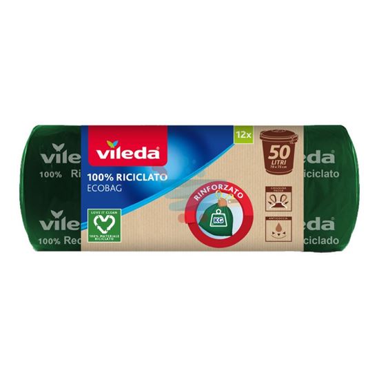 VILEDA SACCHI ECOBAG 100% RICICLATO 50LT 12PZ