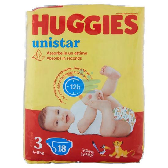 HUGGIES UNISTAR 4-8KG 19 PEZZI 3 MISURA