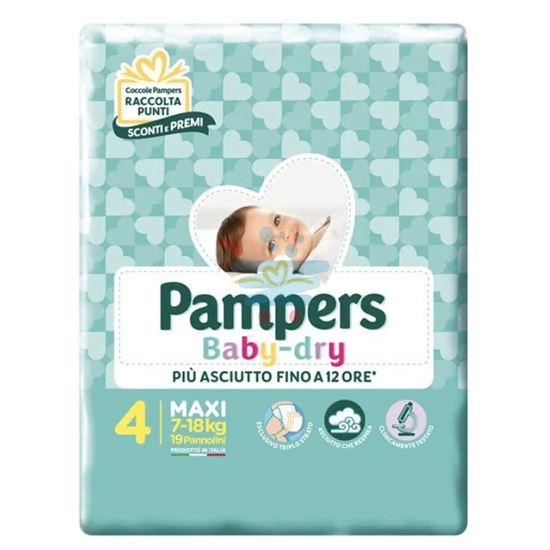 PAMPERS BABY DRY 4 MAXI  7-18 KG 19PZ