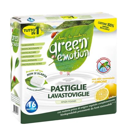 GREEN EMOTION PASTIGLE LAVASTOVIGLIE LIMONE 16 PEZZI