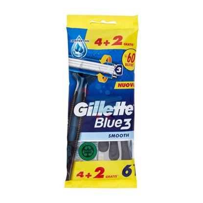 GILLETTE RASOIO UOMO BLUE3 SMOOTH USA E GETTA A 3 LAME 6 PEZZI