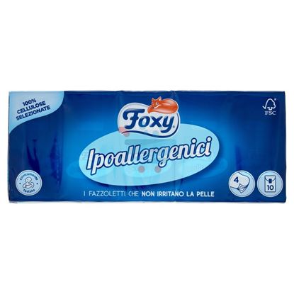 FOXY FAZZOLETTI IPOALLERGENICHE 10 PEZZI 4 VELI