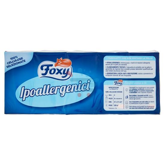 FOXY FAZZOLETTI IPOALLERGENICHE 10 PEZZI 4 VELI