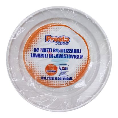 PRESTO PRESTO PIATTI PIANI RIUTILIZZABILI 50PZ