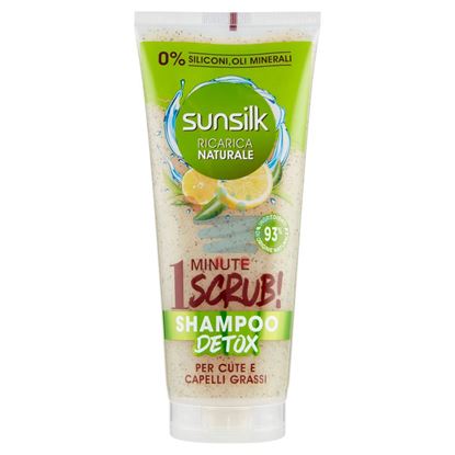 SUNSILK RICARICA NATURALE 1 MINUTE SCRUB! SHAMPOO DETOX PER CUTE E CAPELLI GRASSI 200 ML