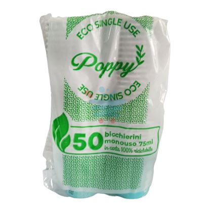 POPPY BICCHIERINI CAFFE' IN CARTONCINO CELESTE 50 PEZZI