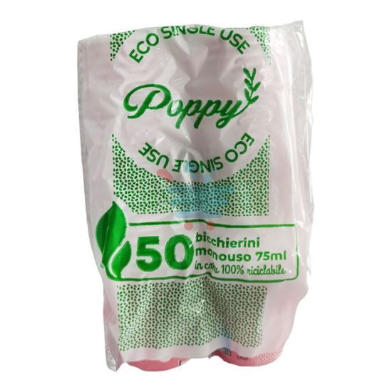 POPPY BICCHIERINI CAFFE' IN CARTONCINO ROSA 50 PEZZI