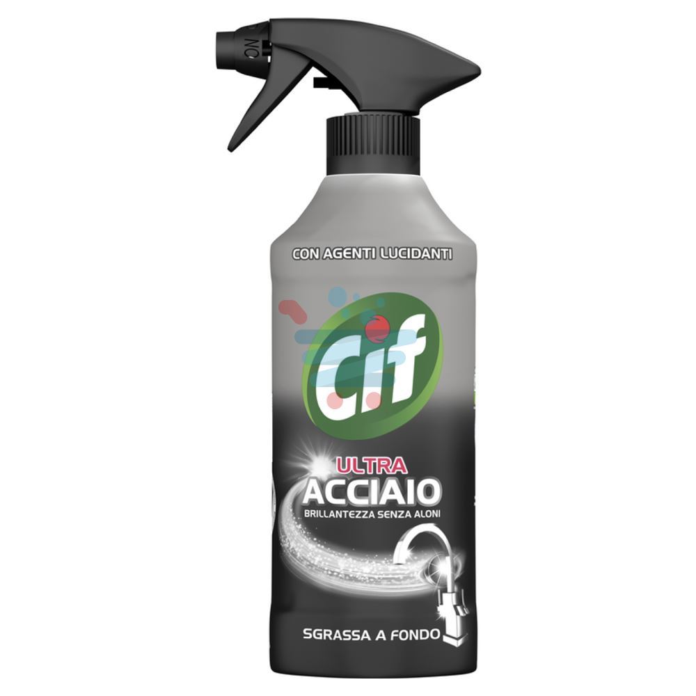 Cif Ultra Acciaio, Sgrassatore Cucina e Bagno, Formato 500 ml, Con