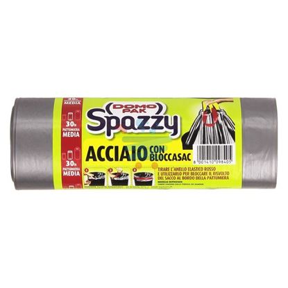 DOMOPAK SPAZZY SACCHI ACCIAIO 30 LITRI 15 PEZZI