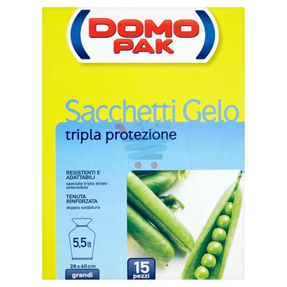 DOMOPAK TRIPLA PROTEZIONE SACCHETTI GELO GRANDI 15 PEZZI