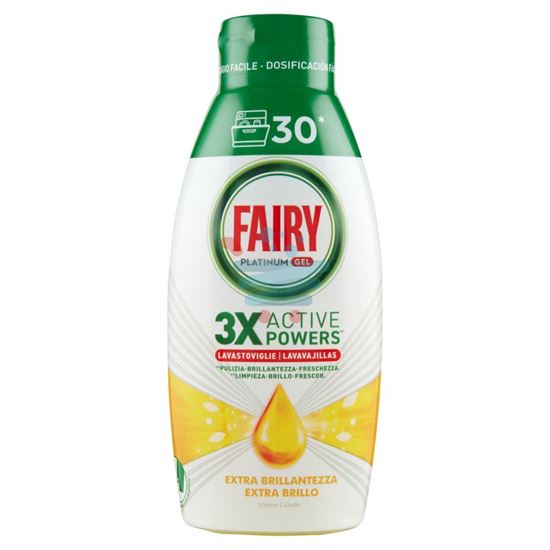 FAIRY PLATINUM GEL 3 ACTIVE LEMON 600ML