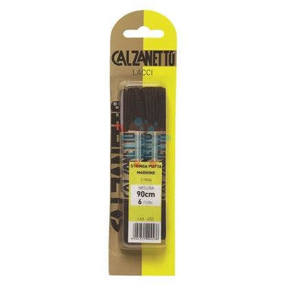 CALZANETTO LACCI PIATTI MARRONI 2 PAIA