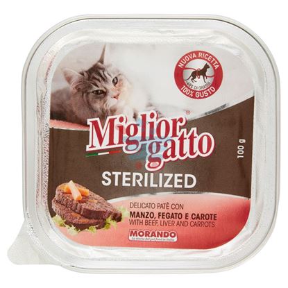 MIGLIOR GATTO VASCHETTA  STERILIZED MANZO E FEGATO 100GR