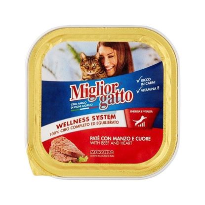 MIGLIOR GATTO VASCHETTA PATE MANZO E CUORE 100GR