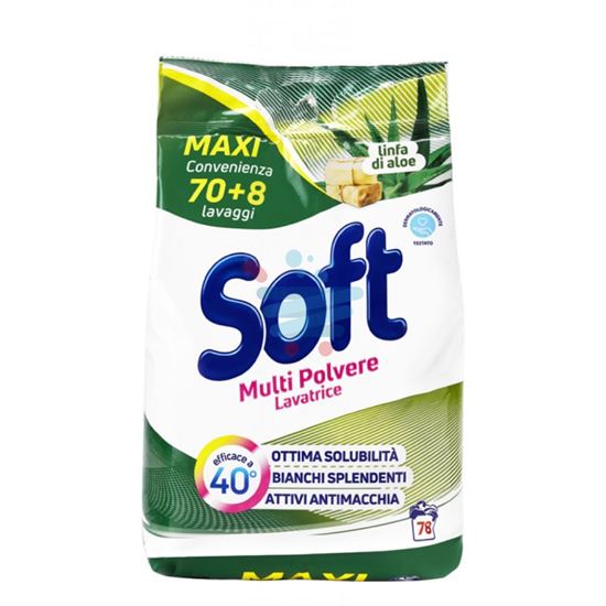 SOFT DETERSIVO IN POLVERE PER LAVATRICE LINFA DI ALOE 78 MISURINI 5,538KG