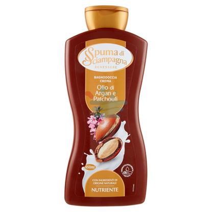 SPUMA DI SCIAMPAGNA BAGNO NUTRIENTE OLIO DI ARGAN E PATCHOULI 650ML