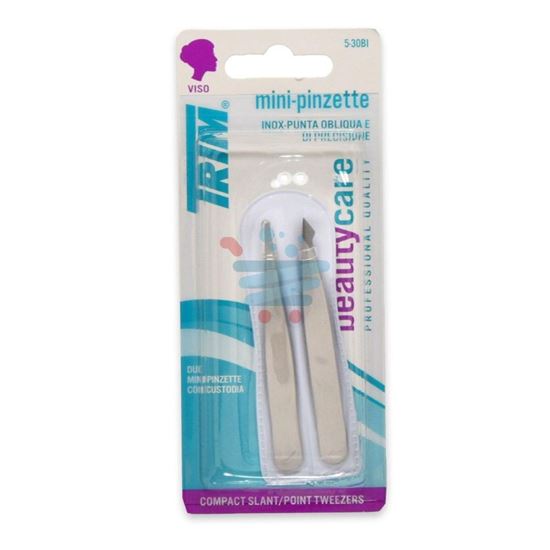 TRIM MINI PINZETTE OBBLIQUA E TONDA INOX 2 PEZZI