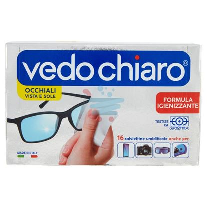 VEDO CHIARO SALVIETTE OCCHIALI VISTA E SOLE FORMULA IGIENIZZANTE 16 PEZZI