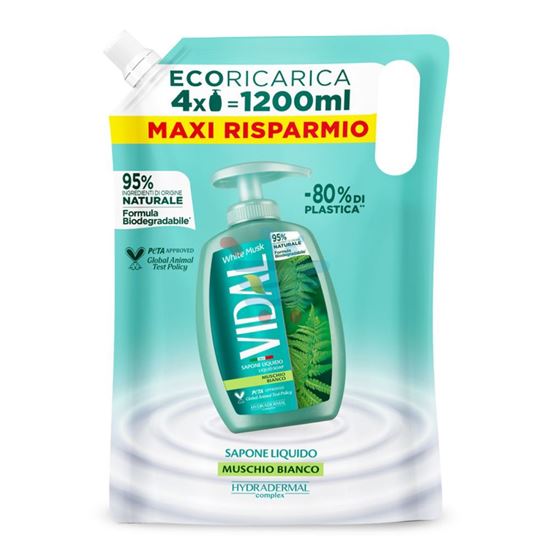 VIDAL SAPONE LIQUIDO BUSTA MUSCHIO BIANCO 1200ML