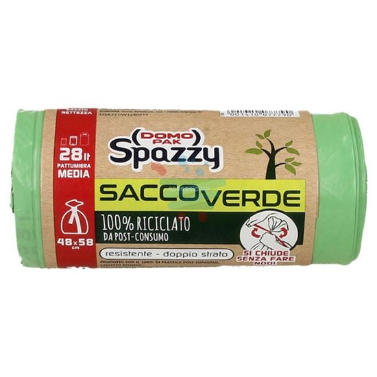 DOMOPAK SACCHETTI SPAZZATURA VERDE 48X58CM 28LT