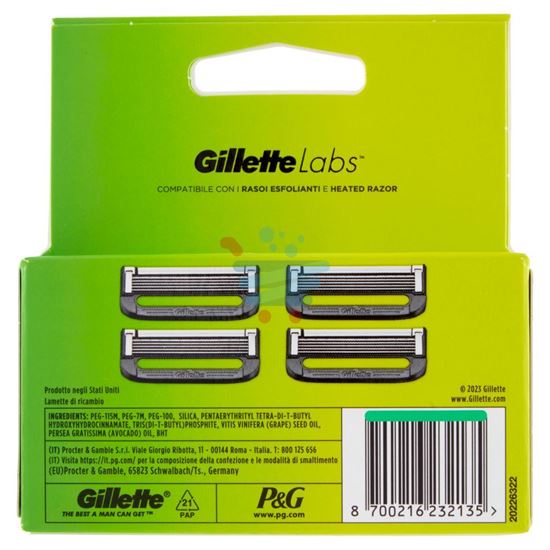 GILLETTE LABS RICARICA 4 RICAMBI