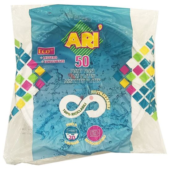 ARISTEA PIATTI PIANO RIUTILIZZABILE 50 PEZZI