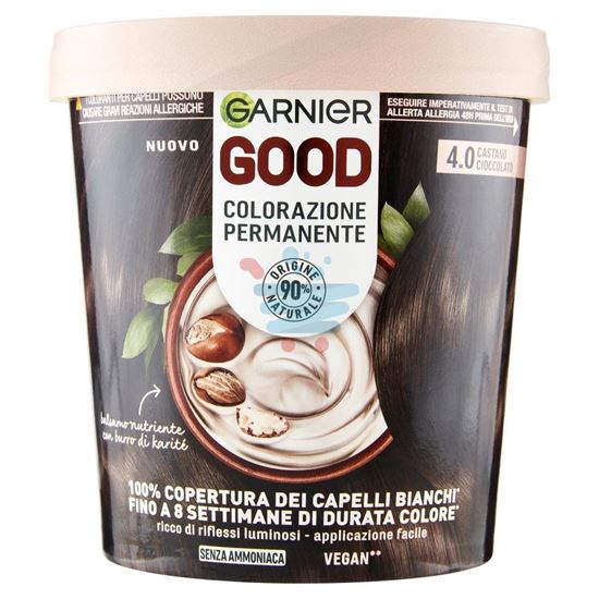 GARNIER GOOD 4.0 CASTANO CIOCCOLATO, COLORAZIONE PERMANENTE SENZA AMMONIACA, 90% ORIGINE NATURALE