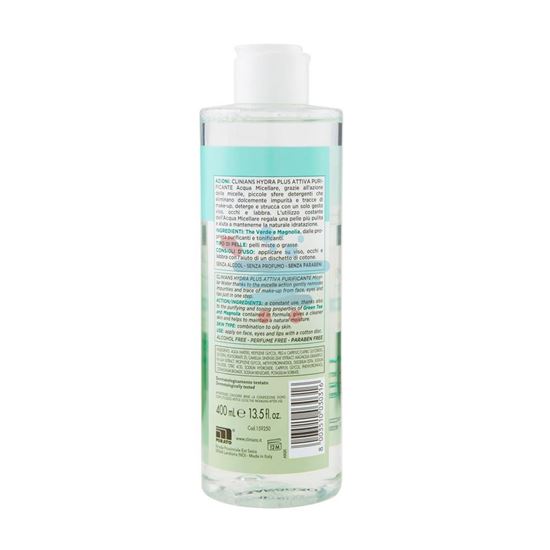 CLINIANS HYDRA PLUS ACQUA MICELLARE ATTIVA PURIFICANTE PER PELLI MISTE O GRASSE 3IN1 CON THE VERDE 400ML