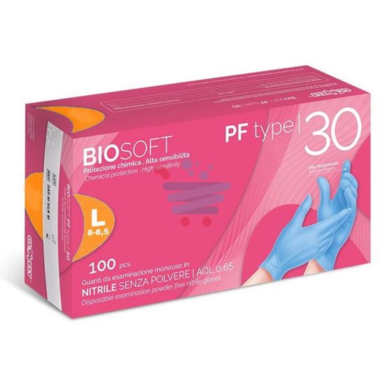 BIOSOFT GUANTI NITRILE BLU SENZA POLVERE MISURA L 100PZ