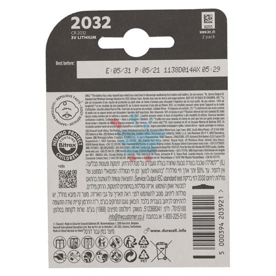 DURACELL BATTERIE LITHIO CR2032 3V 2PZ