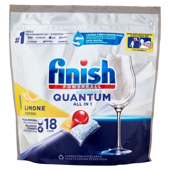 FINISH QUANTUM ALL IN ONE LEMON PASTIGLIE LAVASTOVIGLIE 18 LAVAGGI 187,2 GR