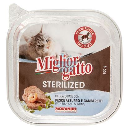 MIGLIOR GATTO VASCHETTA STERILIZED PESCE E GAMBERETTI 100GR