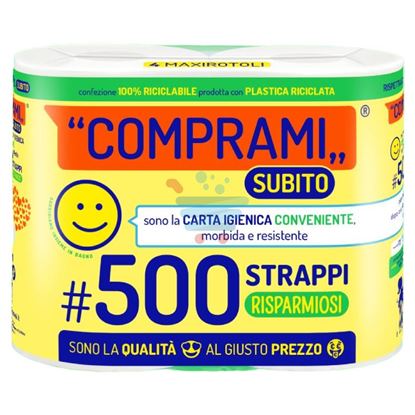 COMPRAMI SUBITO CARTA IGIENICA 4 ROTOLI 2 VELI 500 STRAPPI