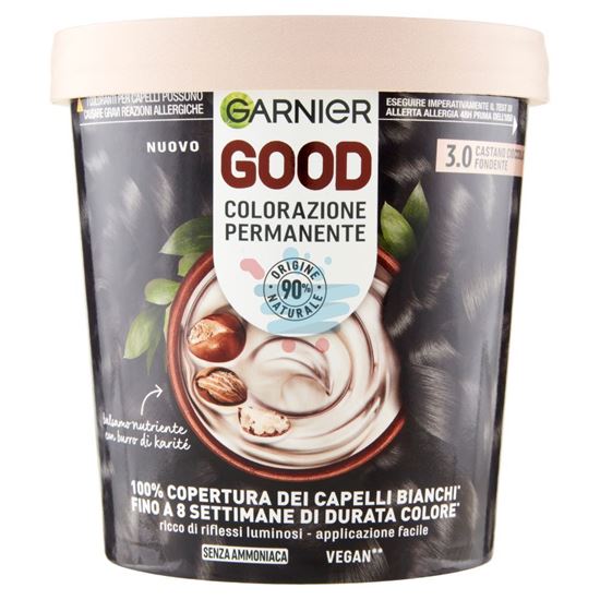 GARNIER GOOD 3.0 CIOCCOLATO CASTANO FONDENTE, COLORAZIONE PERMANENTE SENZA AMMONIACA, 90% ORIGINE NATURALE