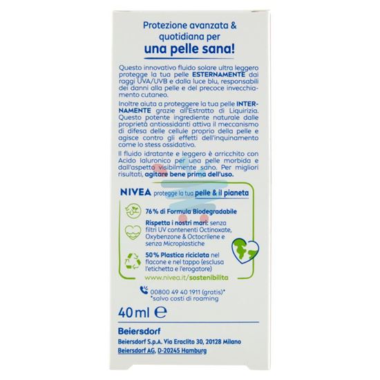 NIVEA SUN UV VISO SPECIALIST TRIPLE PROTECT FLUIDO IDRATANTE ULTRA LEGGERO FP 50+ MOLTO ALTA 40 ML