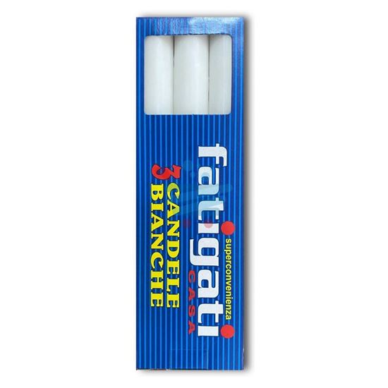 FATIGATI CANDELE STEARICHE BIANCHE 3 PEZZI