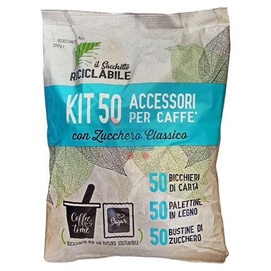 IL SACCHETTO RICICLABILE KIT ACCESSORI PER CAFFE' 50 PEZZI