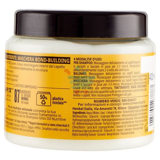 GLISS 4-IN-1 NUTRIENTE MASCHERA BOND-BUILDING PER CAPELLI 400 ML