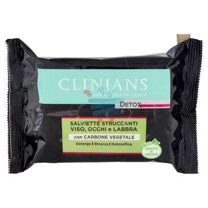 CLINIANS SALVIETTE STRUCCANTI DETOX CON CARBONE 25PZ