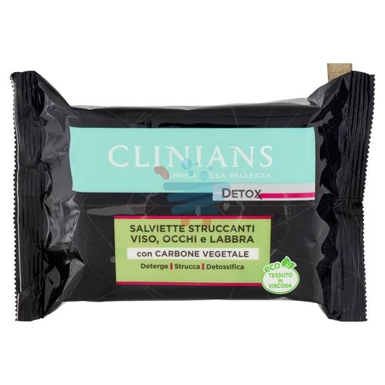 CLINIANS SALVIETTE STRUCCANTI DETOX CON CARBONE 25PZ